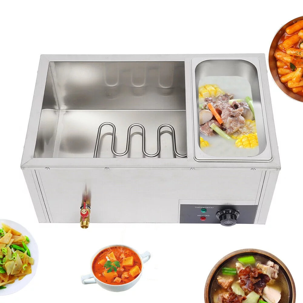 Commercial Electric Food Warmer Steam Table 3-Pan Station 850W I6364
