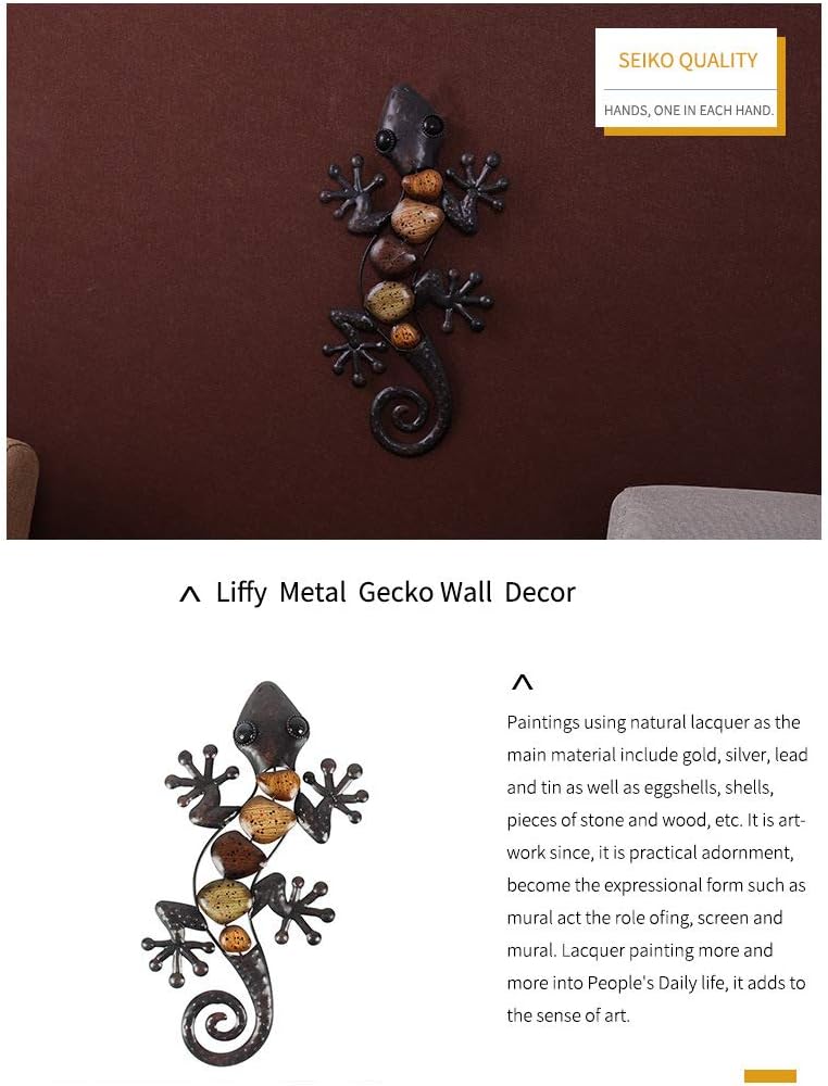 Metal Gecko Wall Statues (2 Pack) D41335