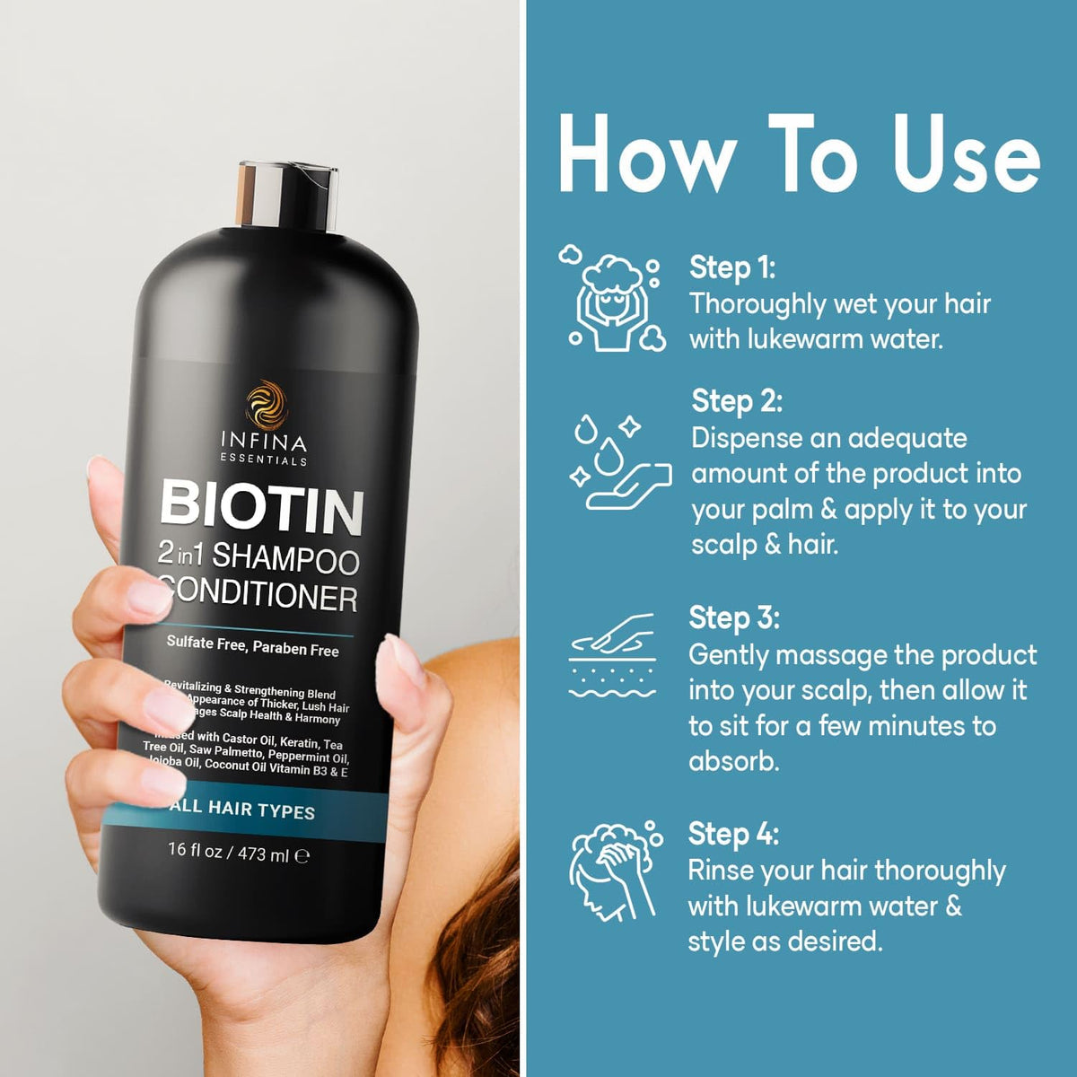 2 in 1 Shampoo and Conditioner 16 fl oz V962867