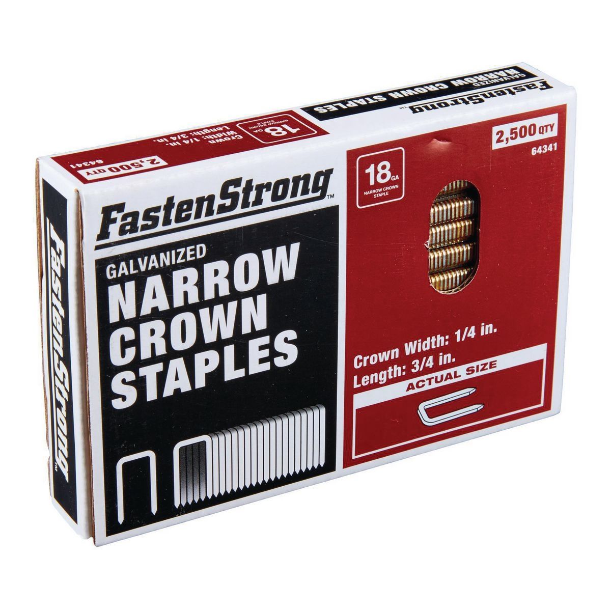 18 GA 1/4 in. Crown 3/4 in. Galvanized Staples, 2500 Piece T622691