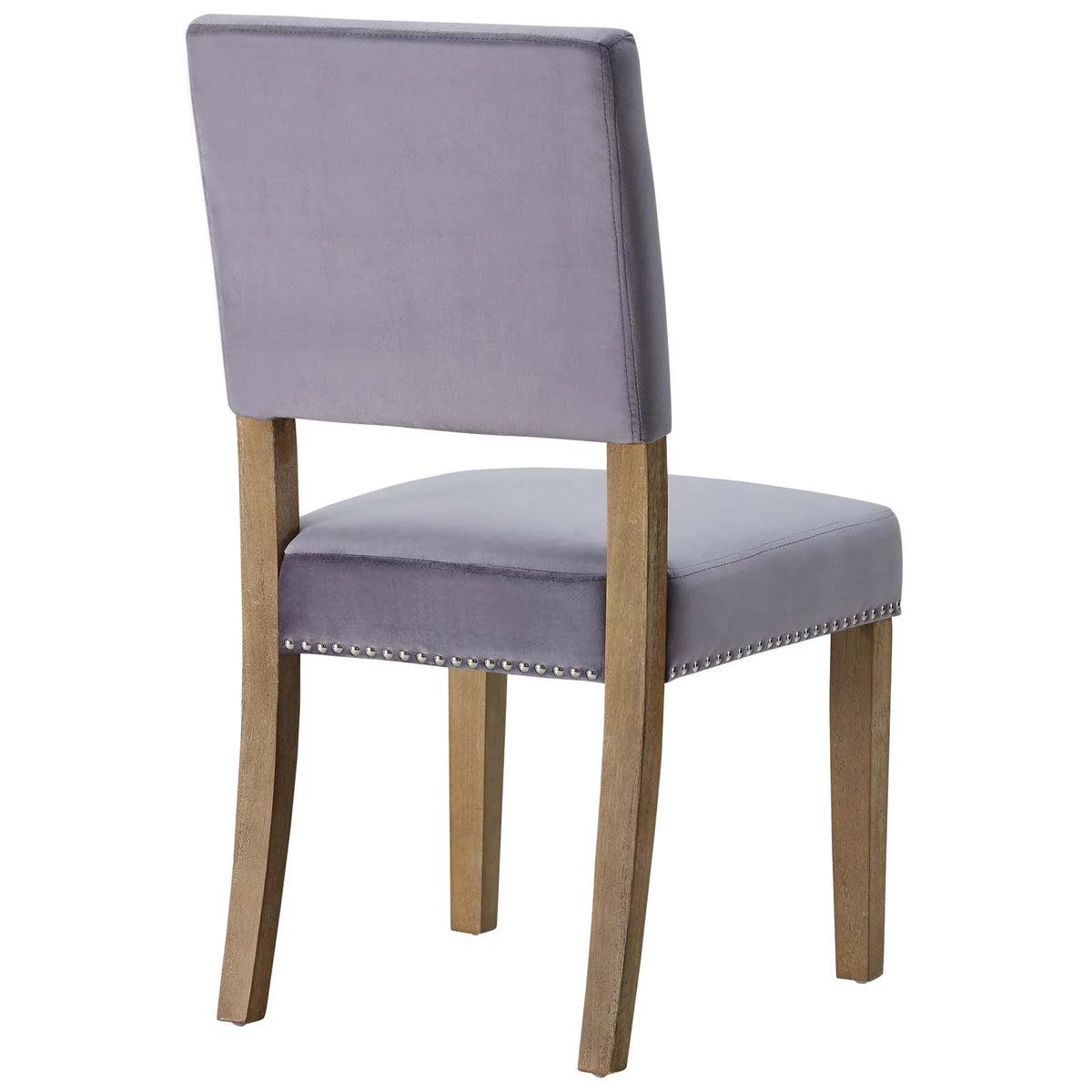 Grey Velvet Wood Dining Chair Set of Two F454756