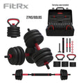 60 lbs Adjustable Dumbbell Barbell and Kettlebell Weight Set R4791