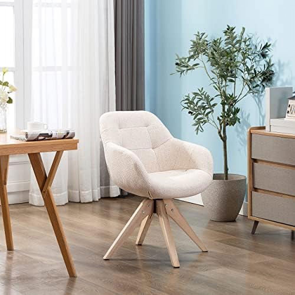 Light Grey Fabric Swivel Armchair with Black Oak Wood Legs K171843