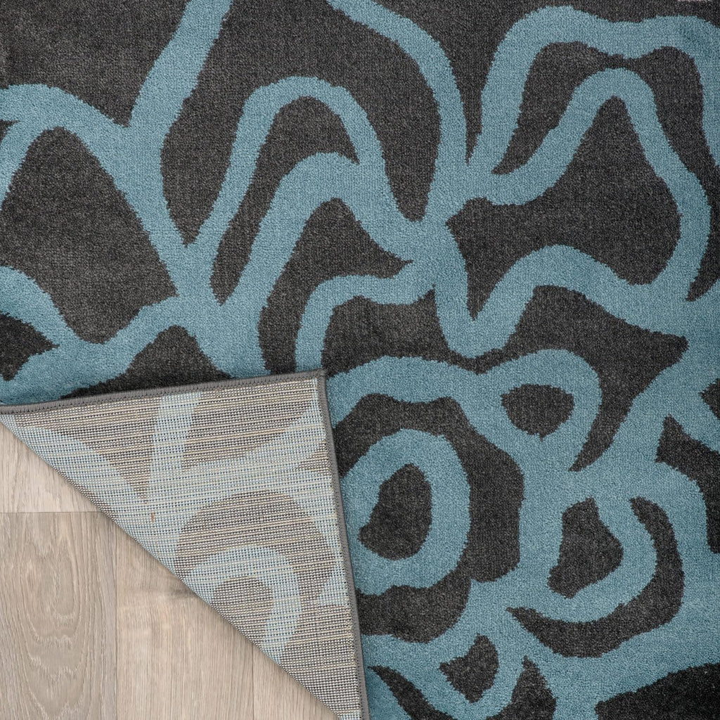 Gray Floral Abstract Area Rug 5' 3" X 7' 3" N4558