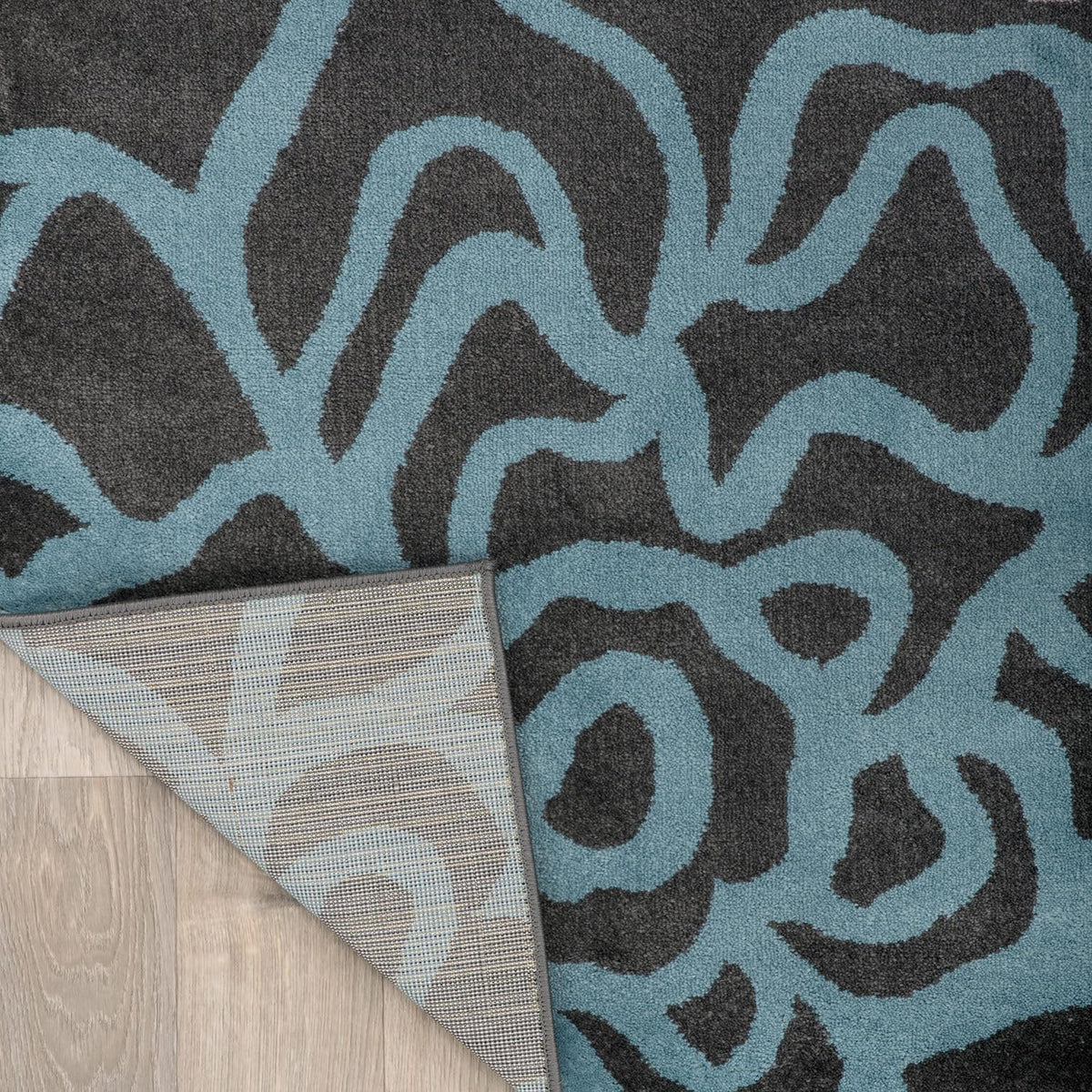 Gray Floral Abstract Area Rug 5' 3" X 7' 3" N4558