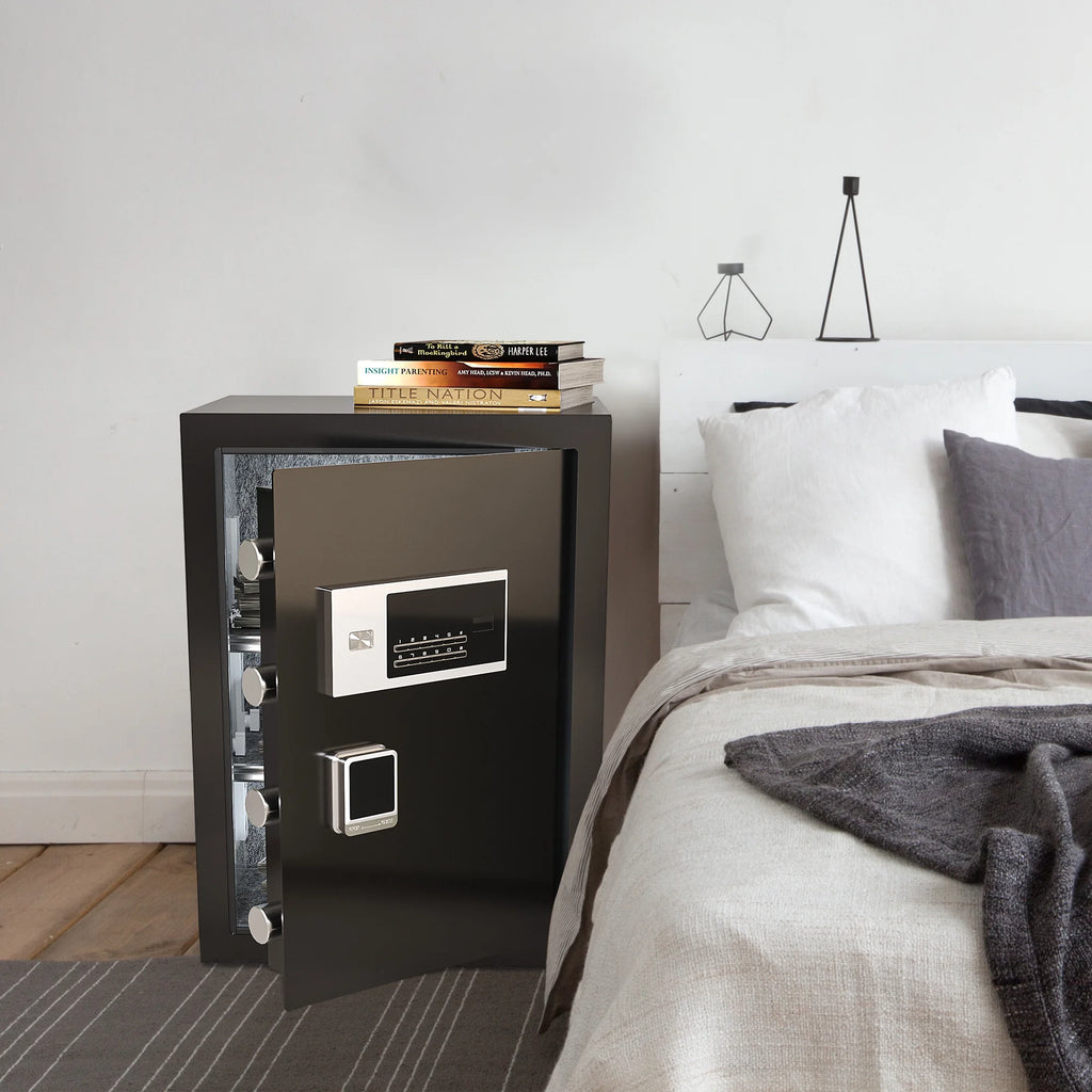 Safe Box with Digital Keypad, Water and Fire Resistant, Adjustable Shelves and LED Lighting P2100