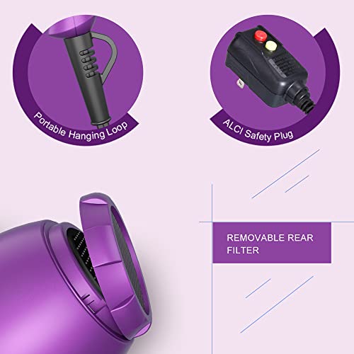 Compact 1000W Blow Dryer with Concentrator, Purple Z121