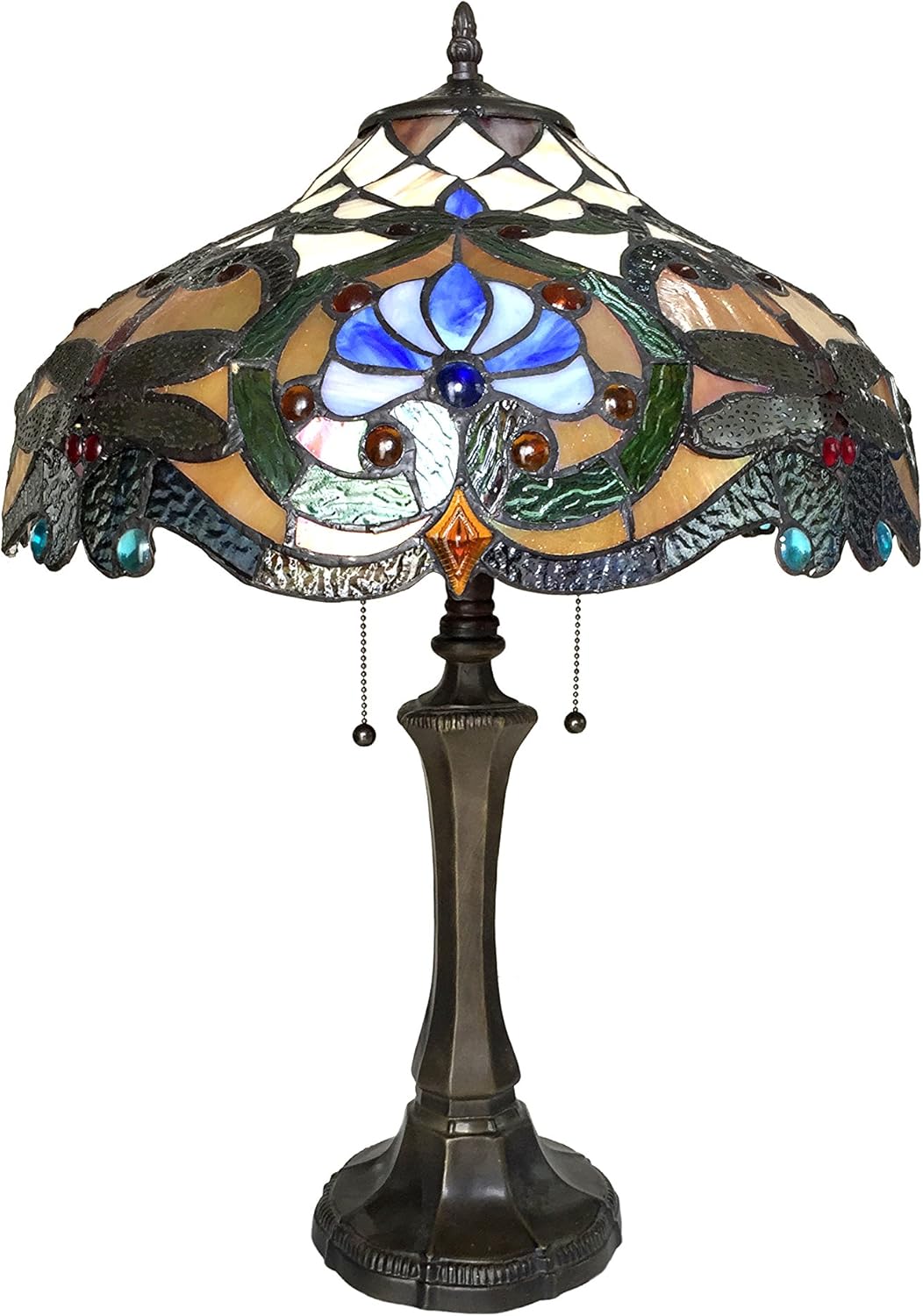2 Light Dragonfly Table Lamp 17" Shade H9206