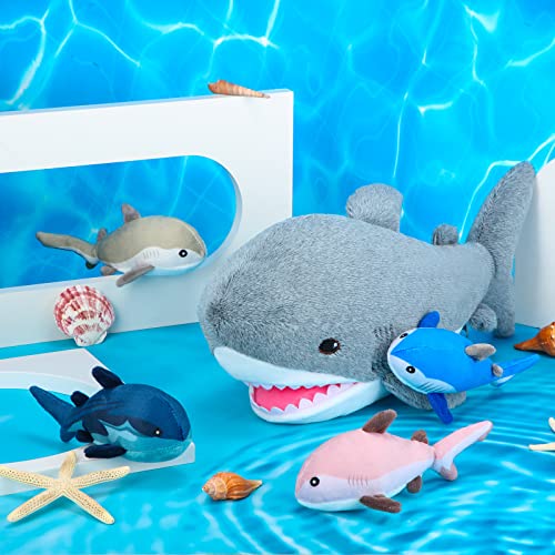 18 Inch Plush Shark Stuffed Animal with 4 Breeds W653702