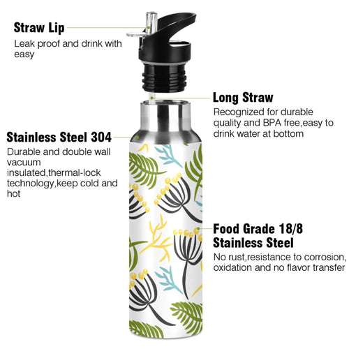 20 oz Insulated Stainless Steel Water Bottle with Straw Lid C4026