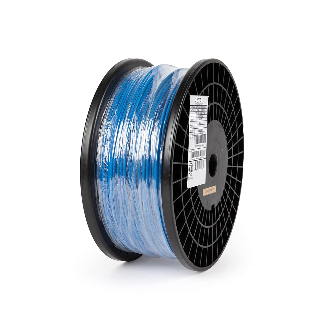 White Ultra Slim Cat6 Ethernet Cable 1000ft Unshielded Twisted Pair Pure Stranded Copper F9085
