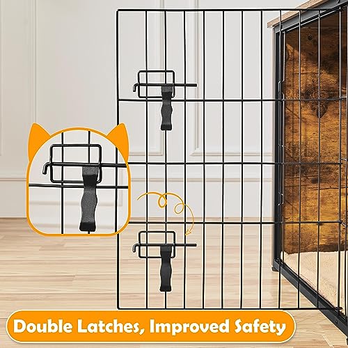 27.5'' Wooden Dog Crate Furniture with Cushion W20329
