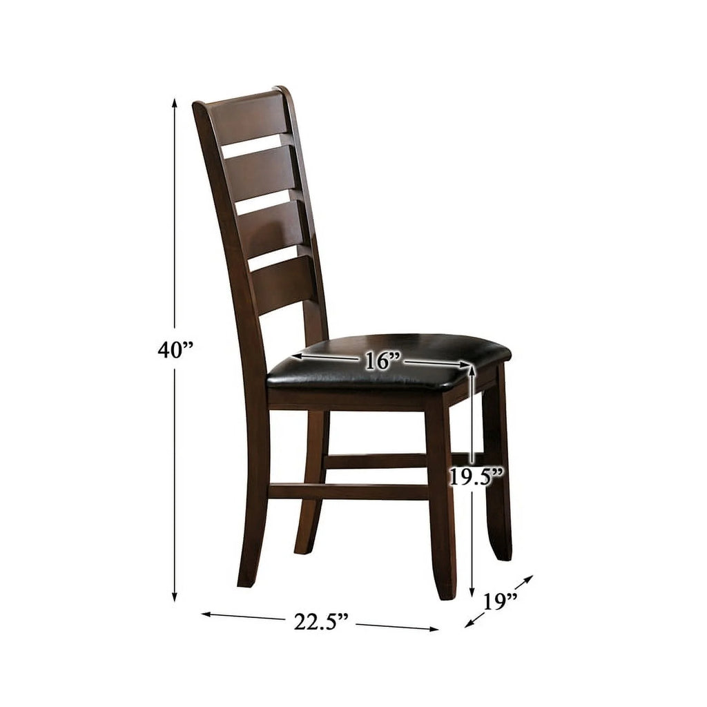 Dark Oak Wood Dining Side Chair Set of 2 D34189