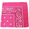 96 Pack 100% Polyester Paisley Bandanas (Hot Pink) R4398