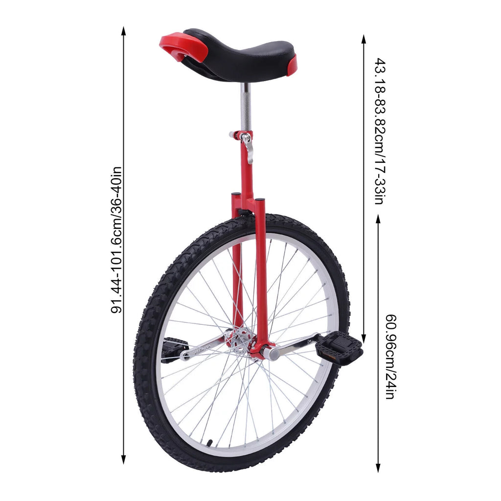 24 Unicycle with Leakproof Tire and Adjustable Seat G213