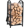 Firewood Rack with 4 Fireplace Tools Y812418
