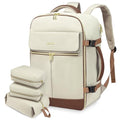 40L Travel Backpack with 3 Packing Cubes, Waterproof 17.3 inch Laptop Backpack, Black-Brown E469