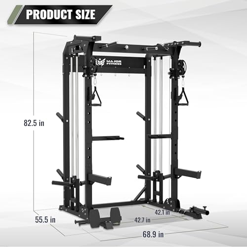 Multi-Functional Power Rack with Dual Pulley System E811323