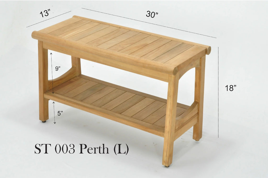 Teak Wood Shower Seat 30" Outdoor Bench H151380