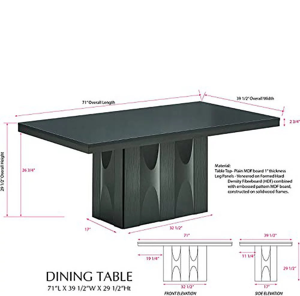 7-Piece Rectangular Pedestal Wood Dining Set V202941
