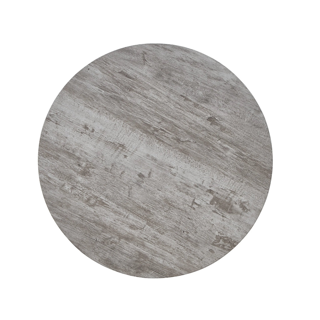 Gray Round End Table with Shelf G6518