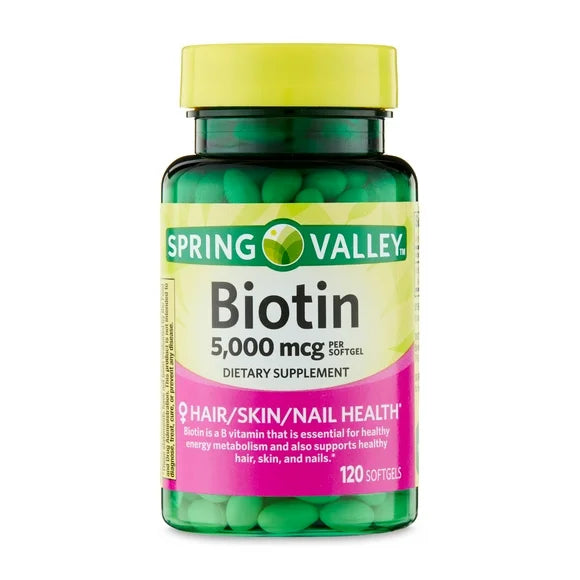 Biotin Hair Skin Nails Dietary Supplement Softgels, 5,000 mcg, 120 Count I5989