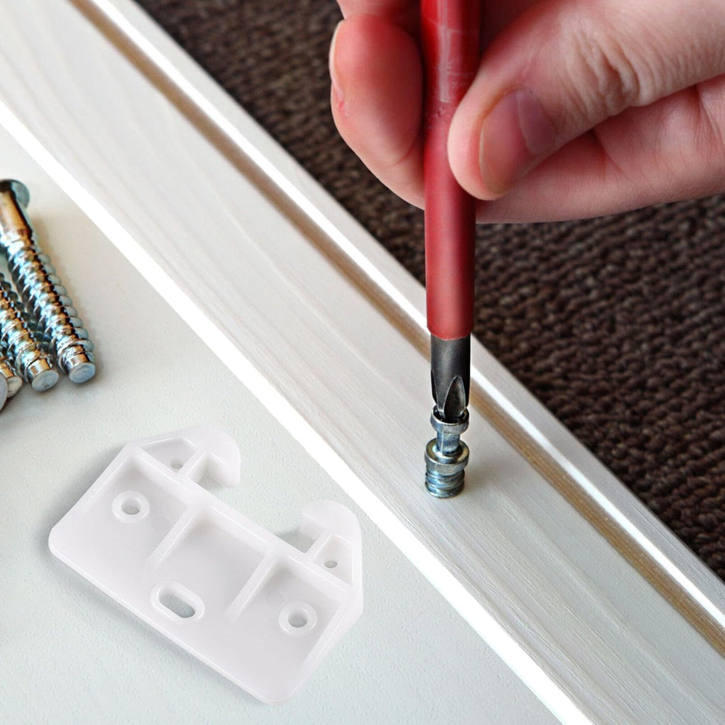White Plastic Drawer Track Guide 10 Pc F5381