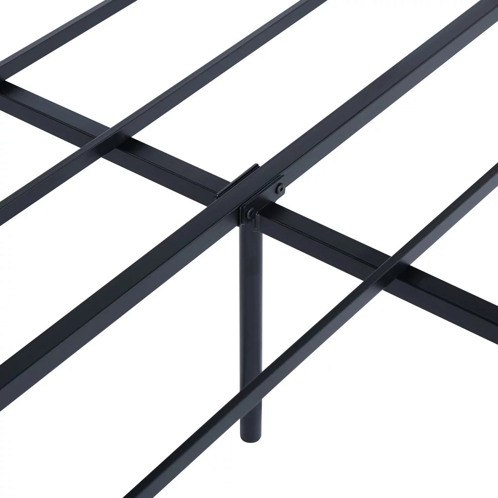 Queen Size Black Metal Slat Bed Frame Y81659