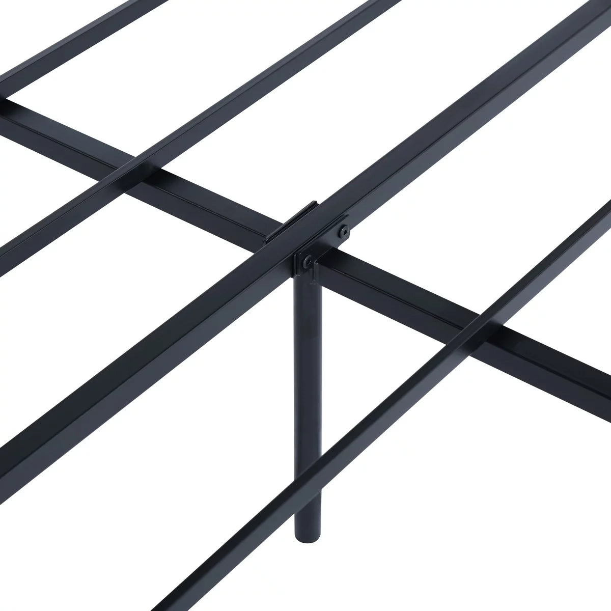 Queen Size Black Metal Slat Bed Frame Y81659