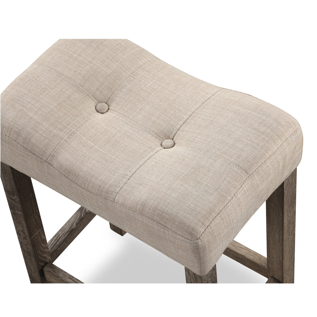 Taupe Wood Counter Height Saddle Stool Set of 2 D196