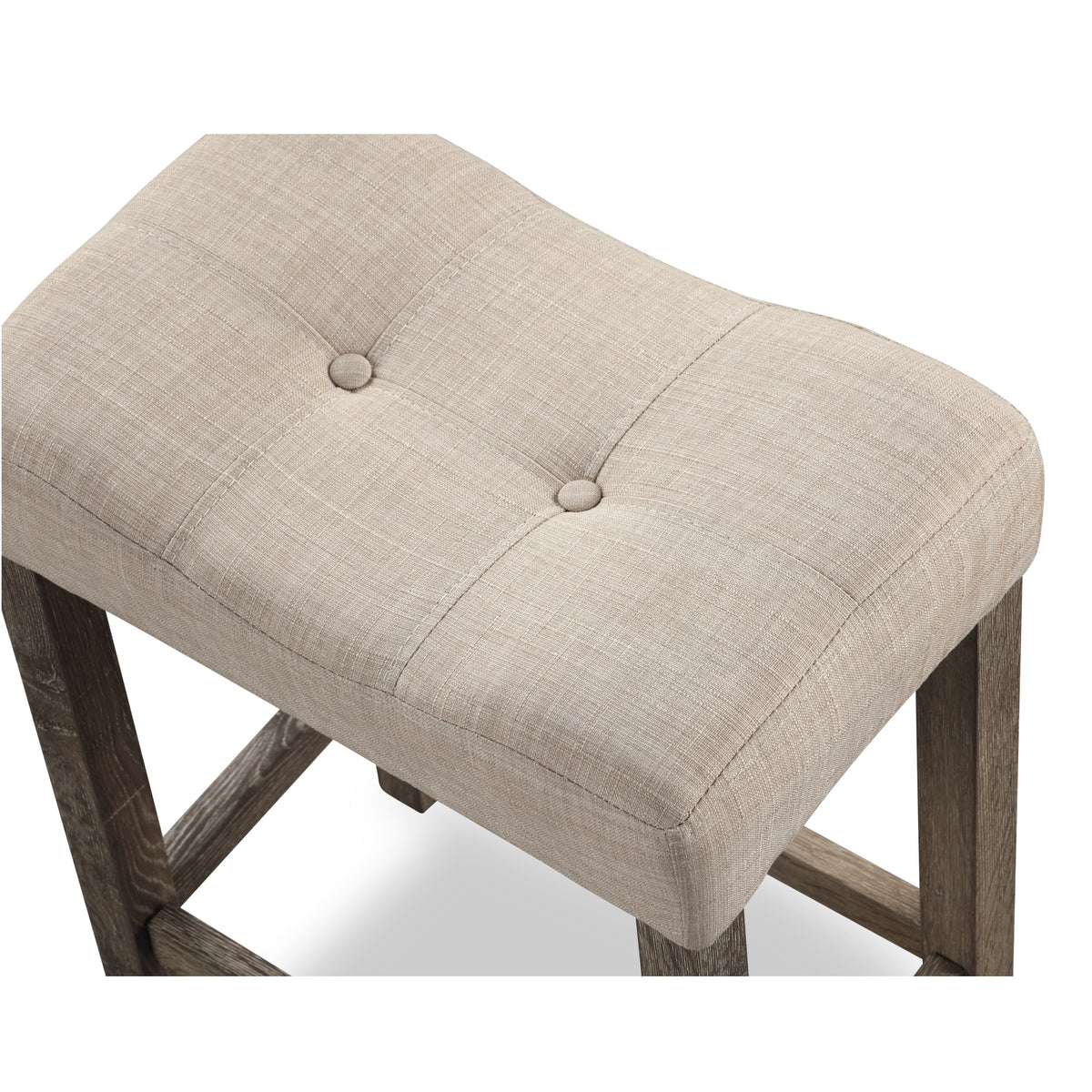 Taupe Wood Counter Height Saddle Stool Set of 2 D196