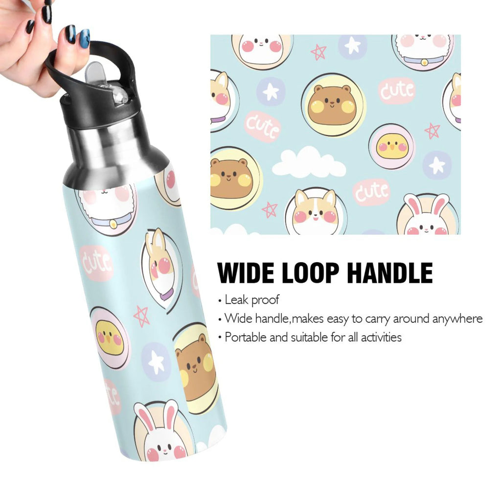 Stainless Steel Insulated Water Bottle with Straw Lid P464