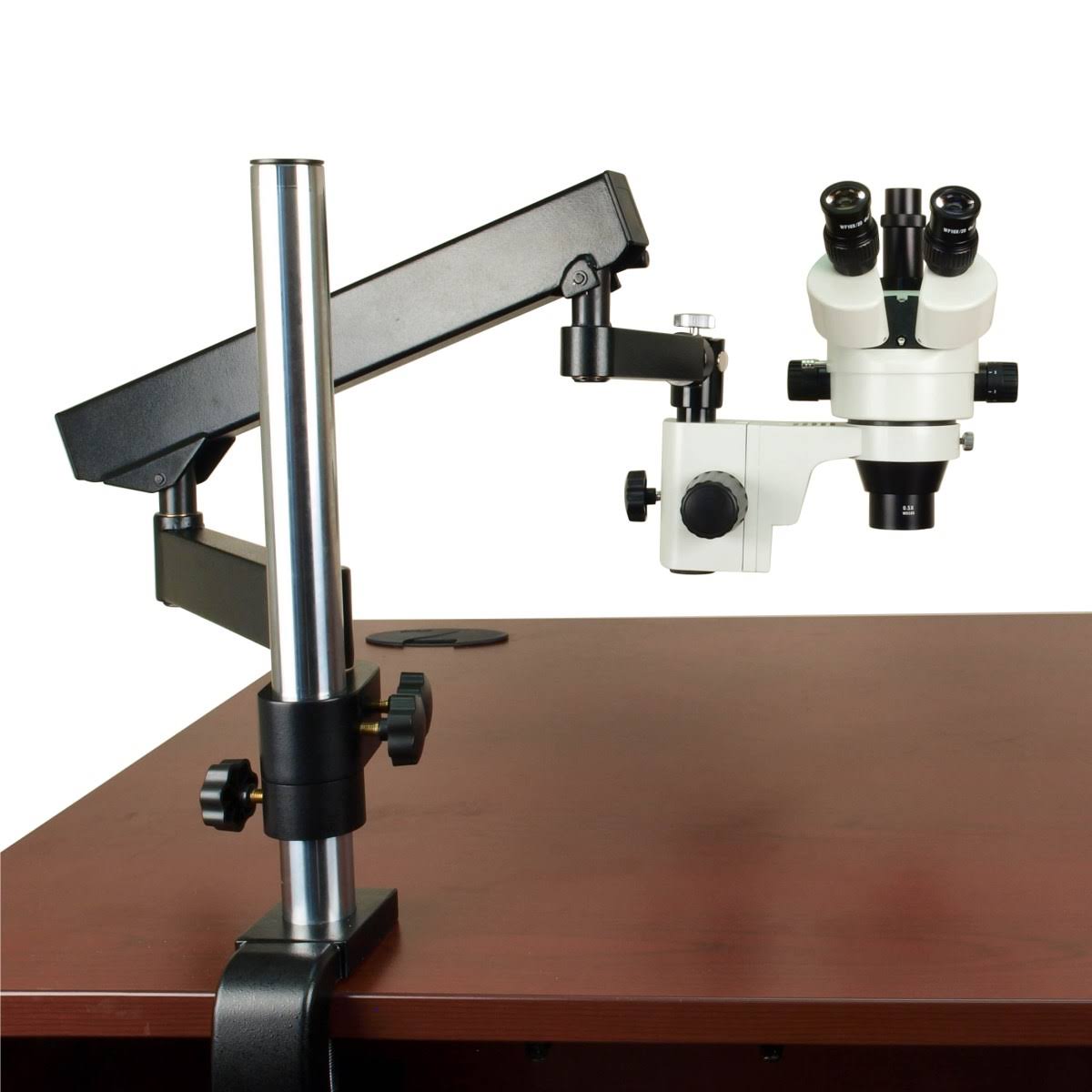 3.5X-90X Trinocular Zoom Stereo Microscope on Articulating Arm Stand W668