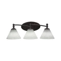 Three Light Bath Bar Dark Granite Finish with White Muslin Glass B4611