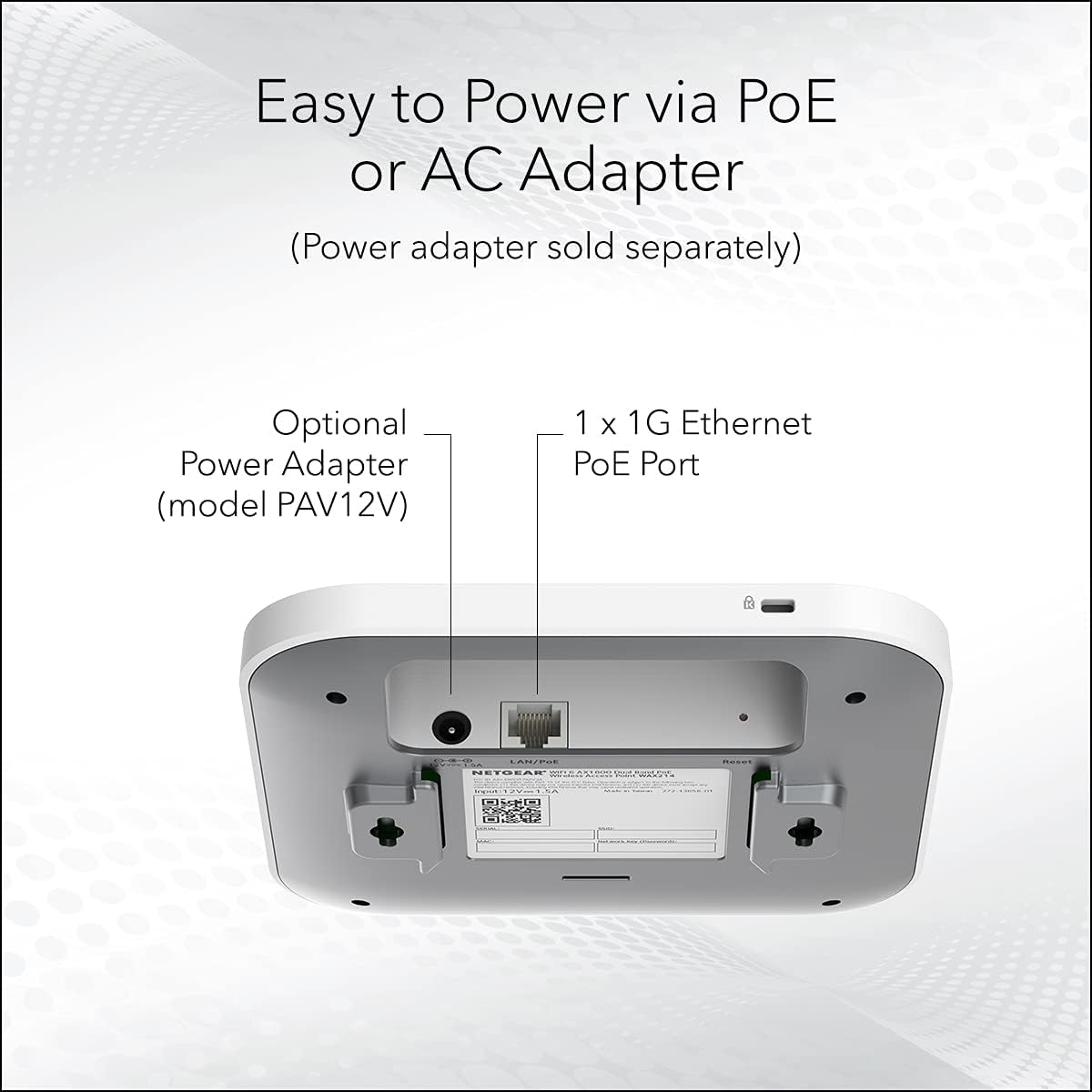 Wireless Access Point WiFi 6 Dual-Band AX1800 Speed 1 x 1G Ethernet PoE Port U79636