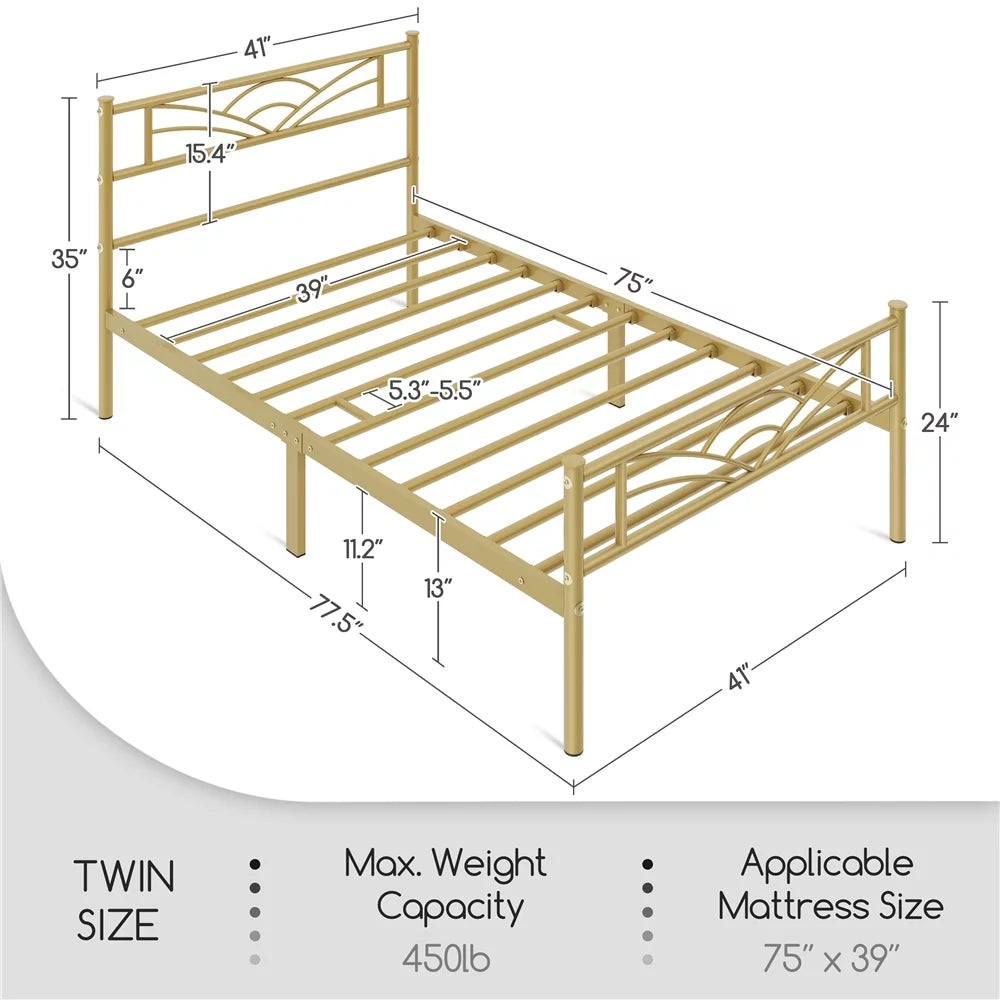 Queen Black Metal Bed B436