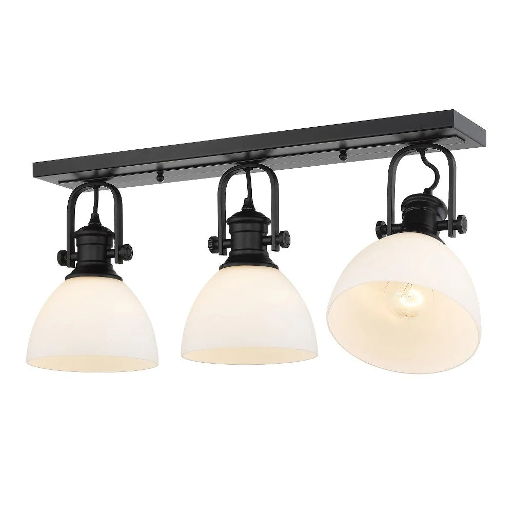 3 Light Semi-Flush Mount Pewter Seeded Glass H67169