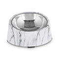Marble-Print Stainless-Steel Dog Bowl Set R4596