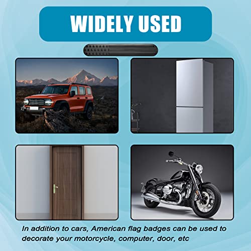 2Pcs Black Metal American Flag Auto Fender Emblem Sticker F9914