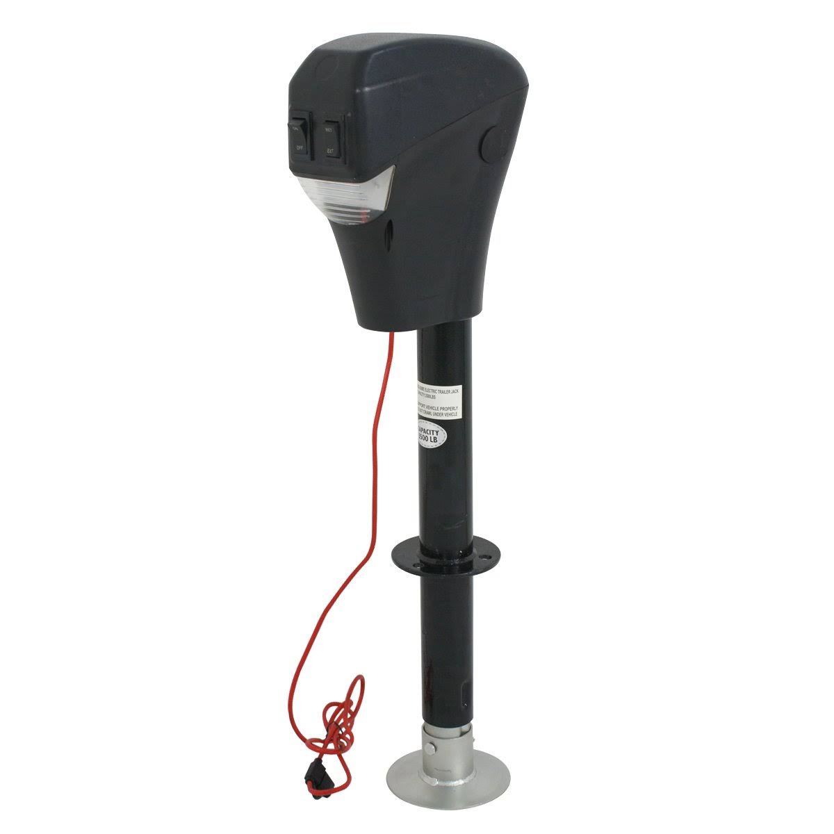 Black Height Adjustable Electric Trailer Jack 3500 lb Capacity 12V B599