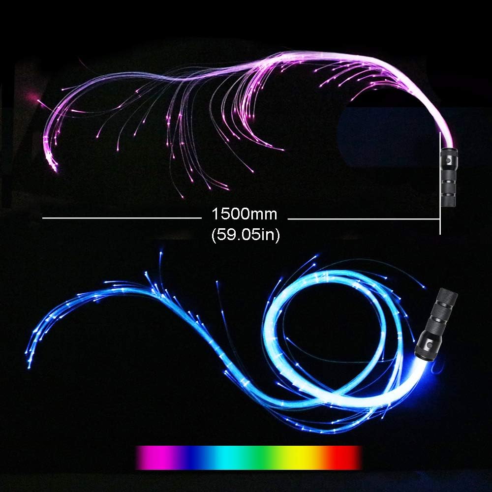 Fiber Optic Whip 10 Colors 40 Effect Modes Pack of 2 H5559