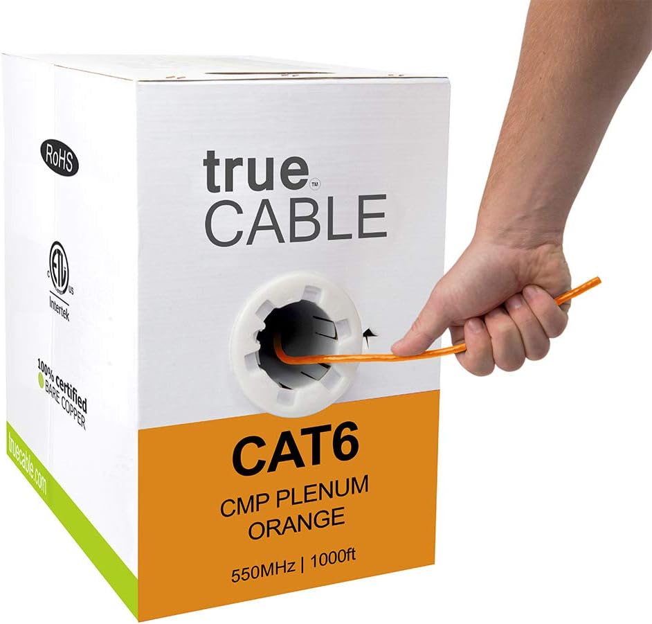 Red 1000ft Cat6 Plenum Bare Copper Ethernet Cable H5812