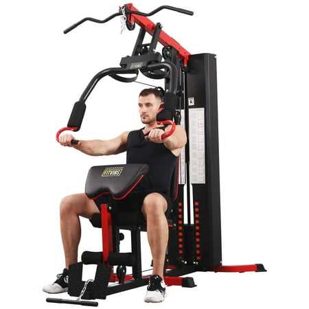 Home Gym System with 330 Lbs of Resistance, 122.5 Lbs Weight Stack U587