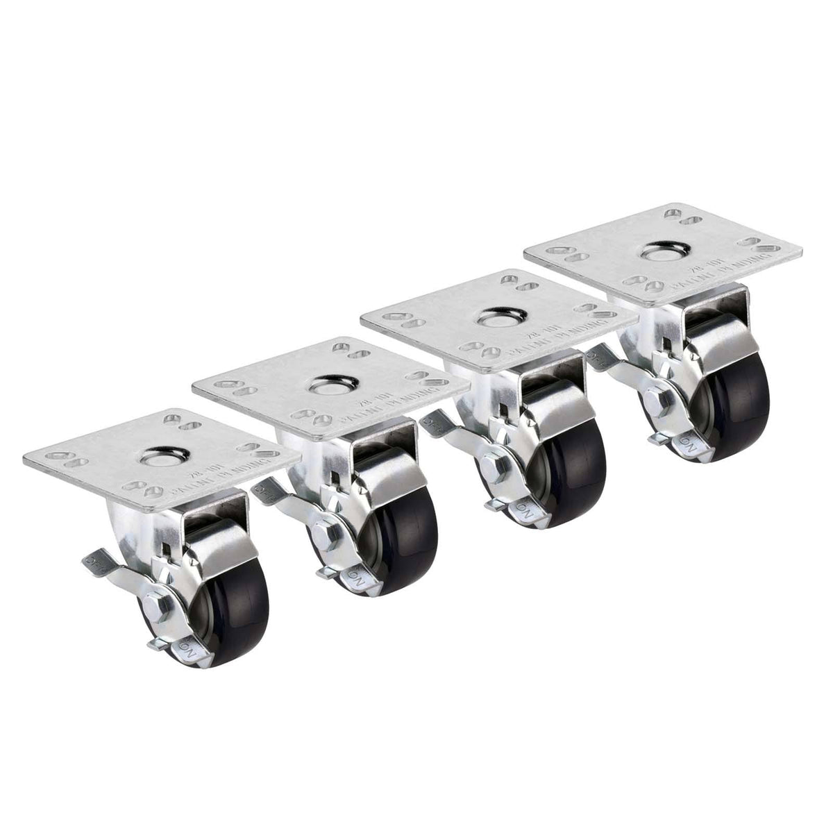 4 x 4 Plate Caster with 3 Wheel Set of 4 M247