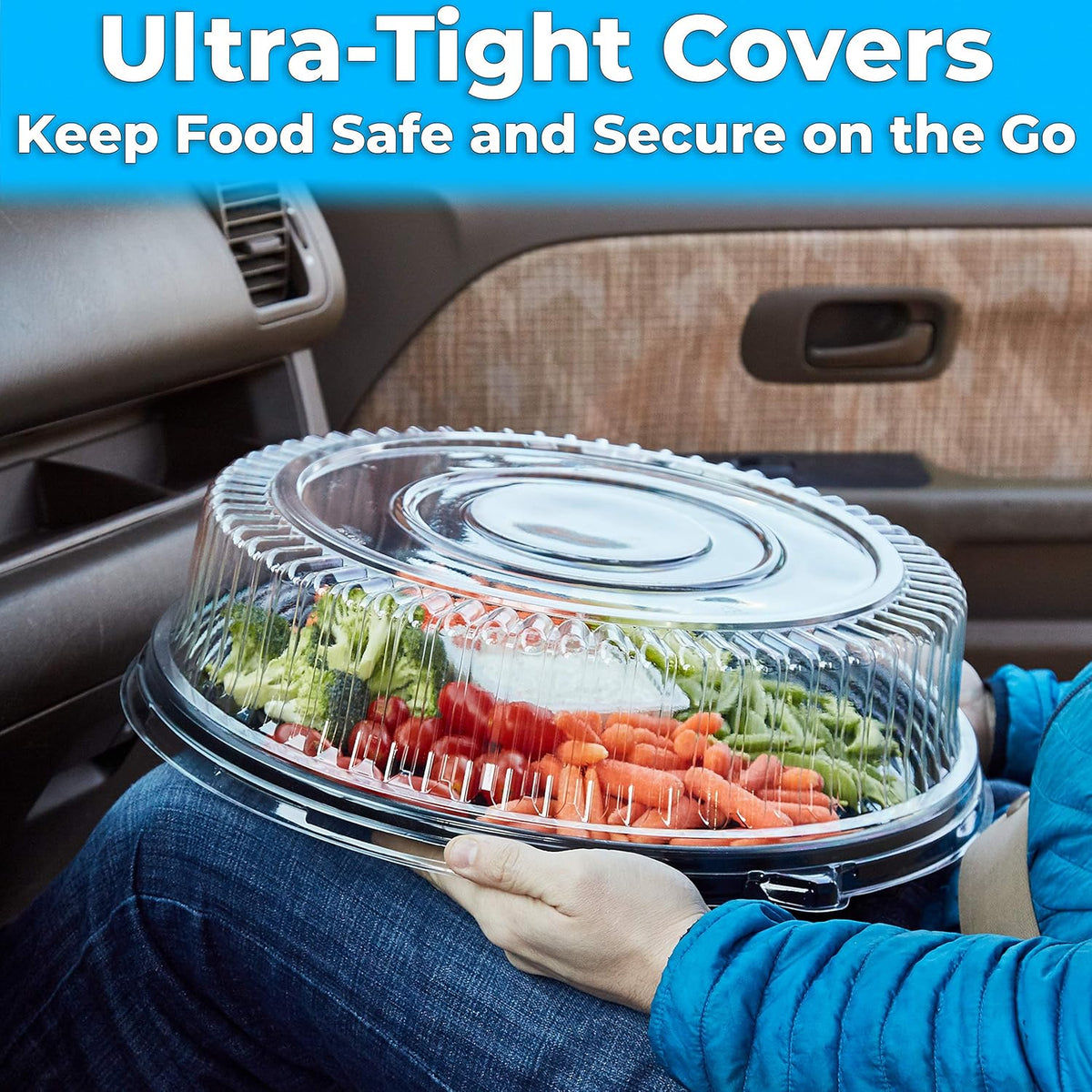 Black Plastic 16 In. Serving Tray and Lid 10pk H47563