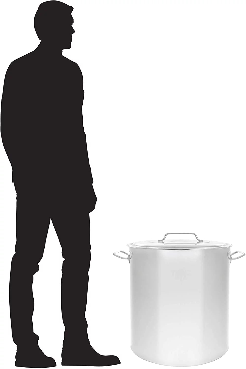 Stainless Steel 80 Quart Stock Pot with Steamer Basket I929874