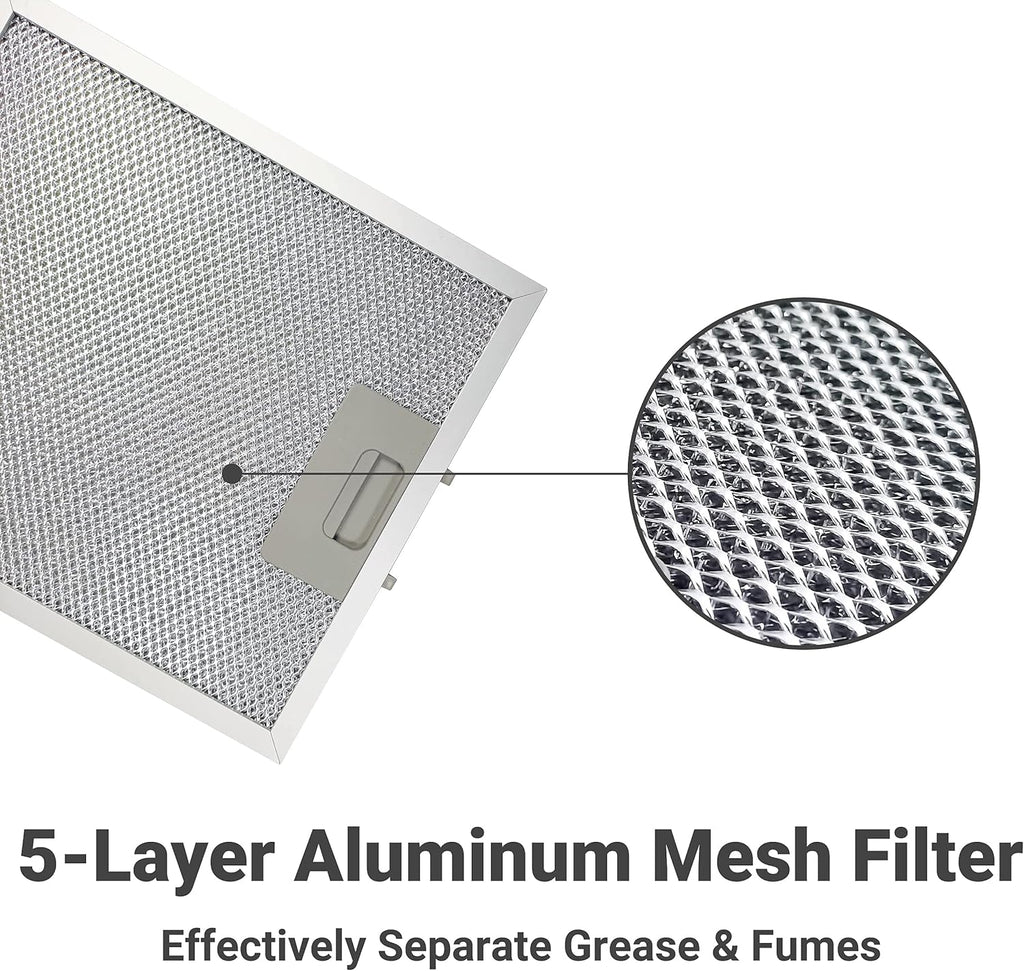Wall Mount Range Hood 30 inch Stainless Steel Tempered Glass 3 Speed Fan Ductless Convertible X654655
