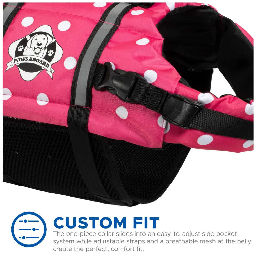 Pink & White Polka Dot Nylon Dog Life Jacket C59754