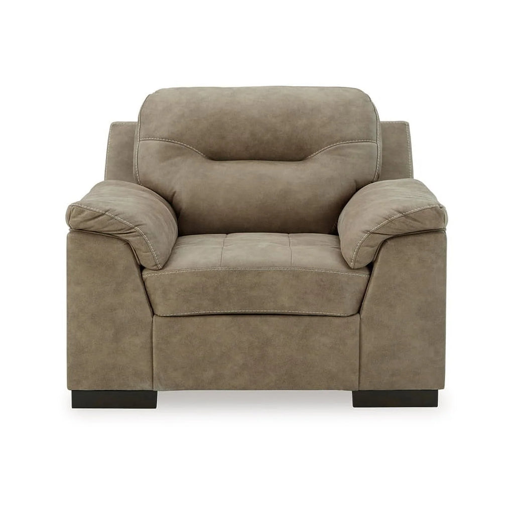 Light Brown Faux Leather Wood Chair H813850