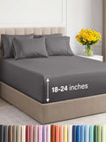 Extra Deep Queen Sheet Set 6 Piece Grey S2811